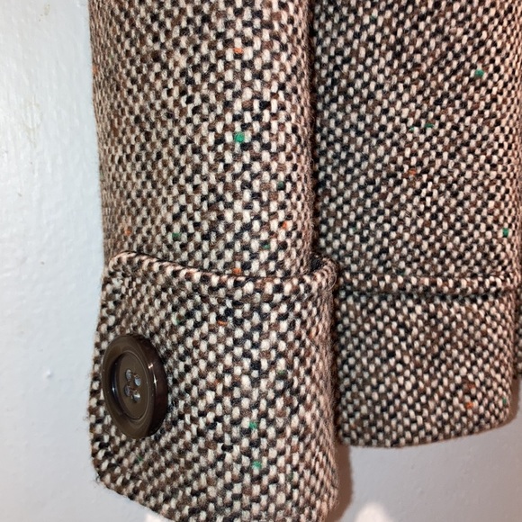 Jennifer Lopez tweed style brown crop Hoodie Coat - Picture 3 of 5